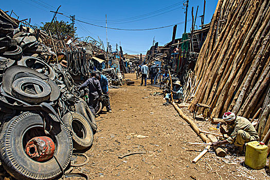 老,轮胎,出售,市场,阿斯马拉,厄立特里亚,非洲