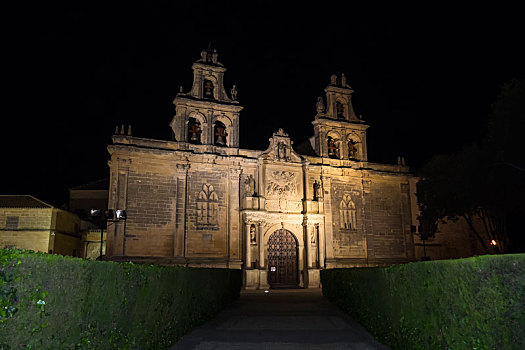 教区教堂,圣马利亚,城堡,夜晚,乌贝达,哈恩省,安达卢西亚,西班牙