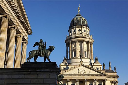 青铜,雕塑,正面,教堂,御林广场,柏林,德国