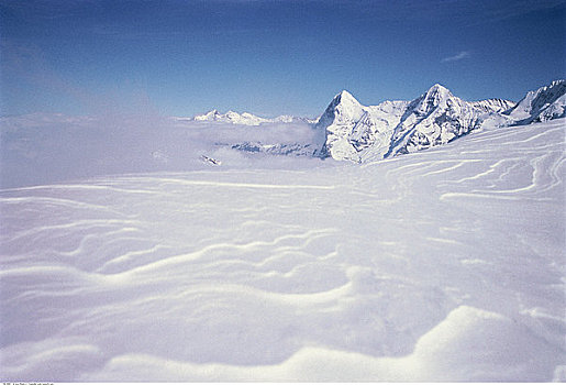 积雪,风景,少女峰,区域,瑞士