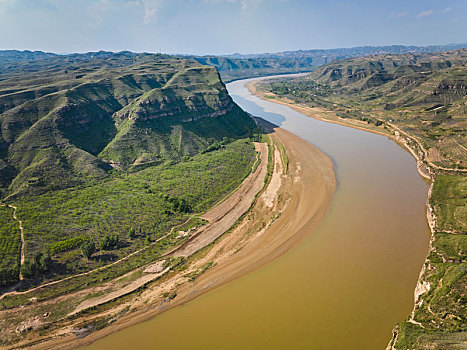 山西省临汾市永和县黄河乾坤湾航拍图片