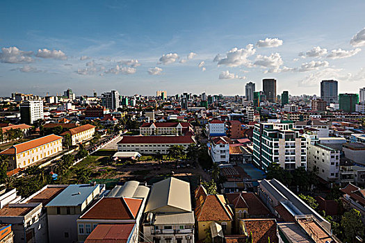 风景,城市,大学,金边,柬埔寨,亚洲