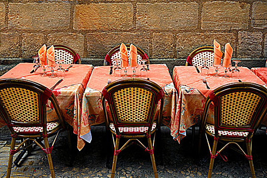 街头餐厅,内庭,中世纪,街道,萨尔拉,区域,法国