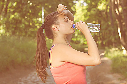 健身,健康,美女,饮用水