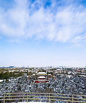 景山公园鸟瞰北京南北中轴线