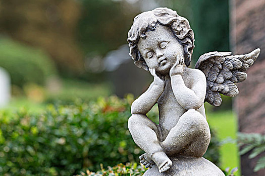 天使形象,墓碑,墓地,圣地,下萨克森,德国