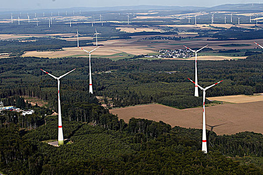 风,涡轮,洪斯吕克,靠近,莱茵兰普法尔茨州,德国,欧洲