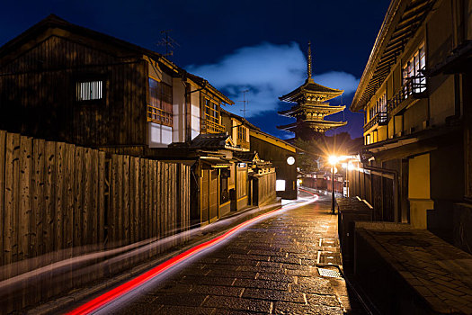 塔,京都,夜晚
