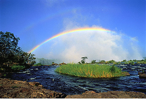 赞比西河,彩虹,高处,维多利亚瀑布,赞比亚