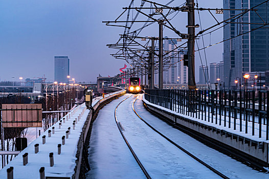 中国长春轨道交通冬季景观