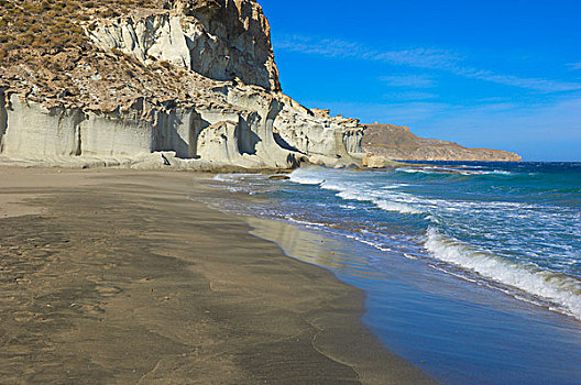 海滩,卡博地质公园,艾美利亚,西班牙,欧洲