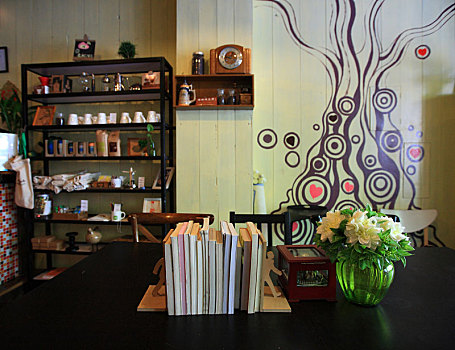 宁波,咖啡厅,室内,柔木咖啡,怀旧,书,时光,安静