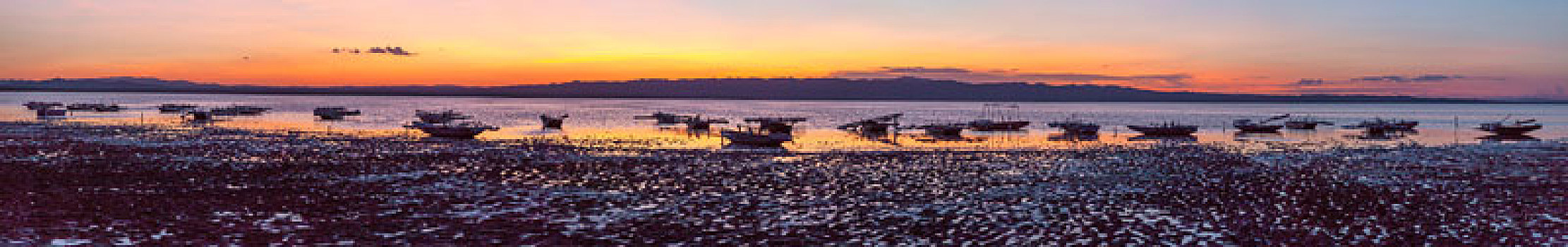 美丽的巴里坤湖落日黄昏