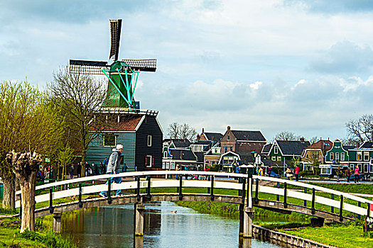 桥,乡村,历史,家,荷兰