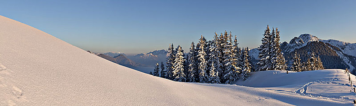 冬天,风景,山,洛赫特-伊根,上巴伐利亚,巴伐利亚,德国南部,德国