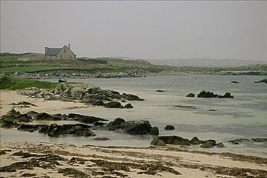 石头,海滩,西海岸,戈尔韦郡,爱尔兰