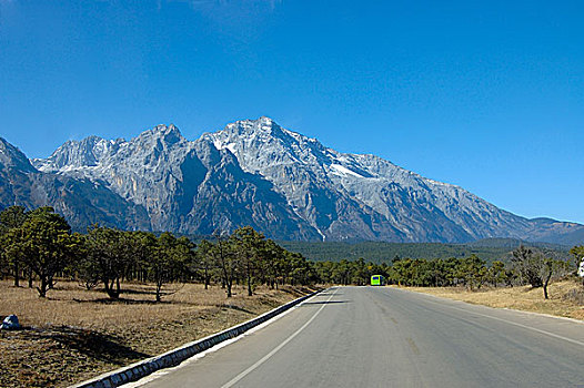 长,掸邦,玉,龙,雪,山,丽江,云南,中国,十二月,2006年