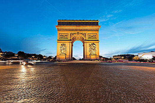 法国巴黎凯旋门暮景