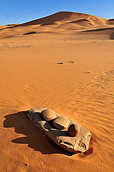 历史,研磨,石头,沙丘,区域,山脉,世界遗产,阿杰尔高原,国家公园,阿尔及利亚,撒哈拉沙漠,北非