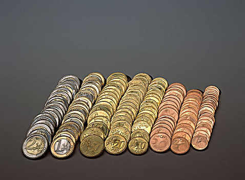 排,欧元,分币,欧洲货币,硬币