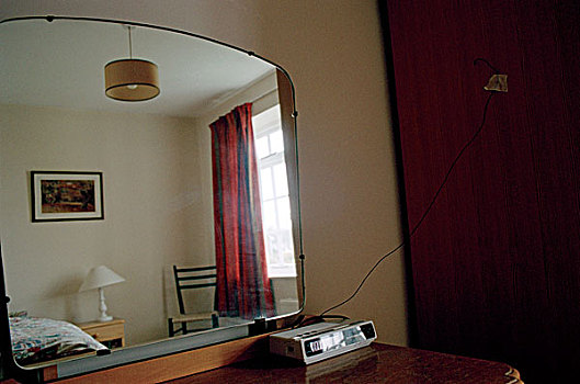 反射,卧室,镜子