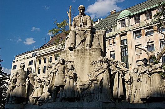 欧洲,匈牙利,布达佩斯,害虫,广场,雕塑