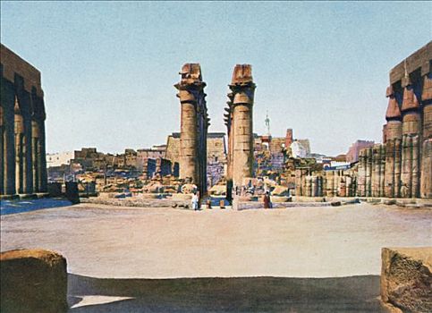 柱廊,阿蒙霍特普三世,卢克索神庙,埃及,20世纪