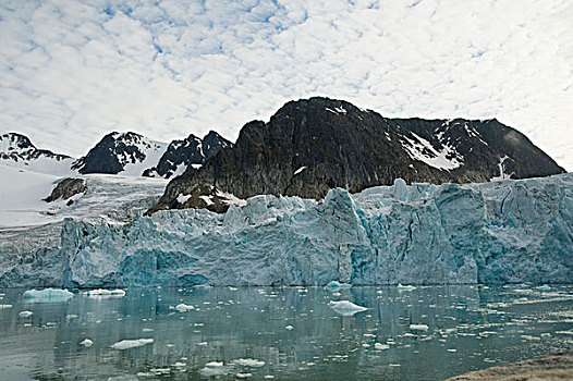 格陵兰,海洋,挪威,斯匹次卑尔根岛,崎岖,岩石,结冰,风景,夏天