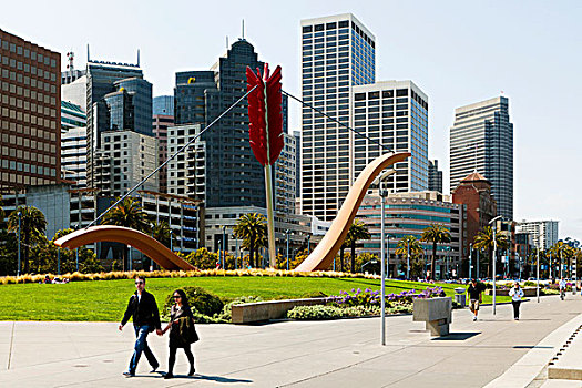 雕塑,2003年,公园,恩巴卡德罗,旧金山,加利福尼亚,美国,北美