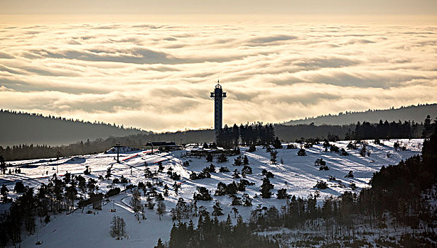 滑雪,乐园,靠近,风景,云量,藻厄兰,北莱茵威斯特伐利亚,德国