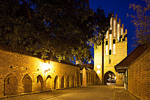 大门,城门,中世纪,要塞,四个,城市,梅克伦堡前波莫瑞州,德国,欧洲