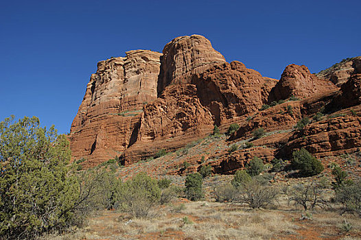 美国,亚利桑那,靠近,塞多纳,山岗,环,小路,法院