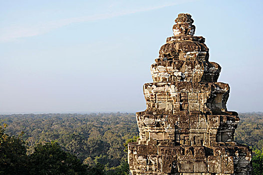 金字塔,庙宇,雨林,吴哥,收获,柬埔寨,东南亚