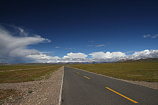 通向西藏那木错湖公路