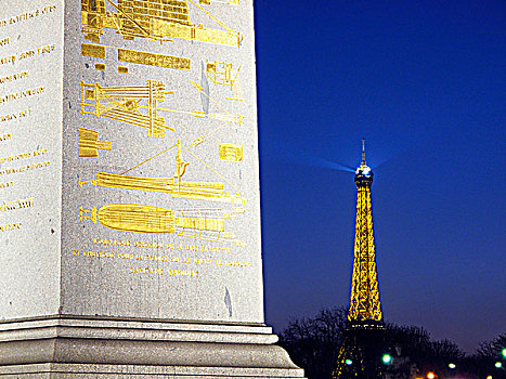 法国,巴黎,方尖塔,埃菲尔铁塔