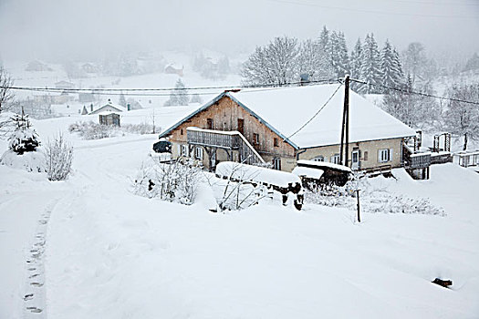 乡村,积雪