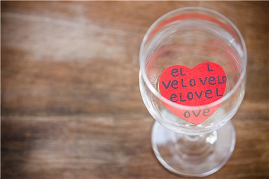 红色,心形,空,葡萄酒杯,高兴,情人节