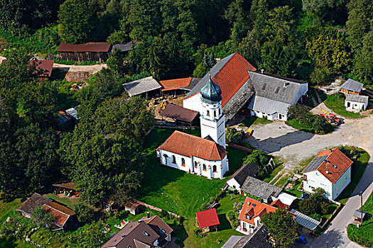 农场,小教堂,区域,巴伐利亚,德国,欧洲