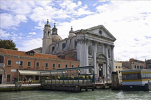 教堂,水岸,教会,圣马利亚,运河,威尼斯,意大利