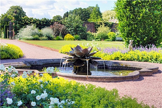 水,喷泉,地面,英国,庄严大宅,花园