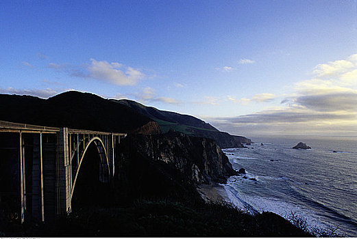 桥,靠近,大,加利福尼亚
