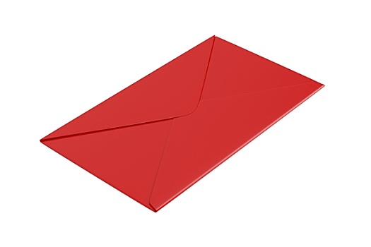红色,信封,白色背景