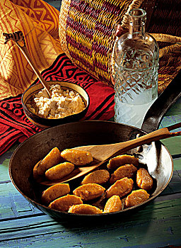 脆,玉米,饺子,加纳,烹饪