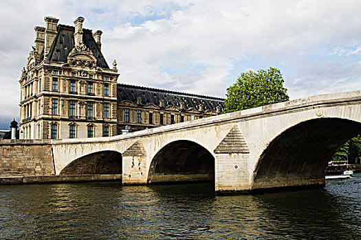 拱桥,河,宫殿,卢森堡,塞纳河,巴黎,法国