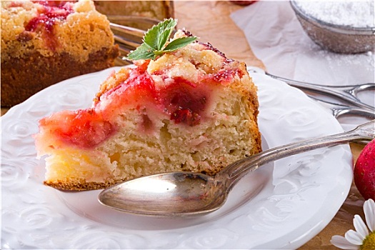 草莓,脱脂奶,蛋糕,开心果