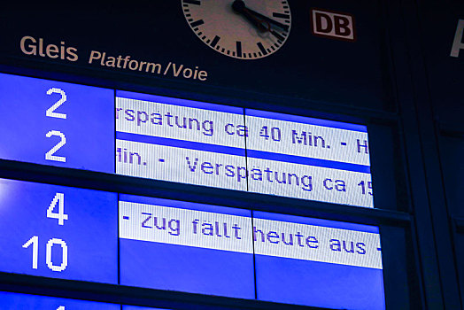 记分板,埃森,中央车站,列车,鲁尔区,北莱茵威斯特伐利亚,德国,欧洲
