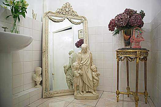 特写,浴室,展示,镜子,装饰