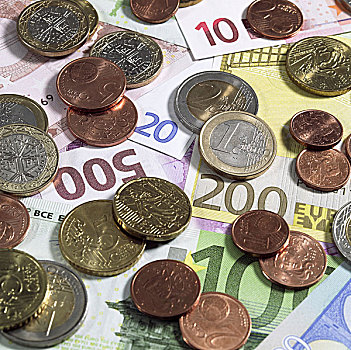 欧元硬币,500欧元,钞票