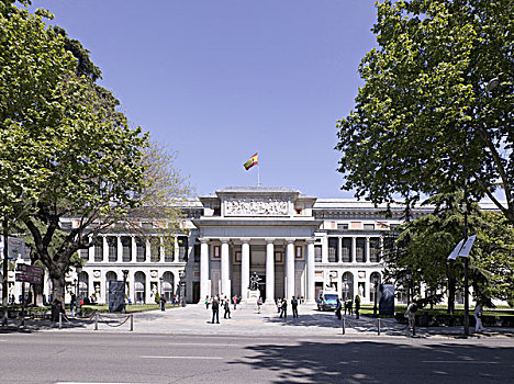 正门入口,普拉多博物馆,马德里,西班牙