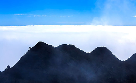 云海,环绕,山峰